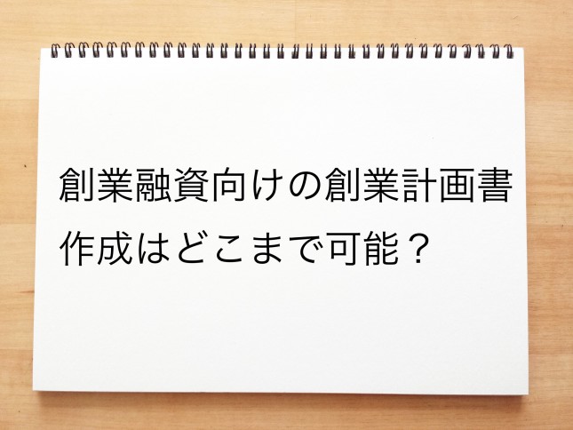 創業融資向けの創業計画書はどこまで作成可能でしょうか？（東京都町田市）